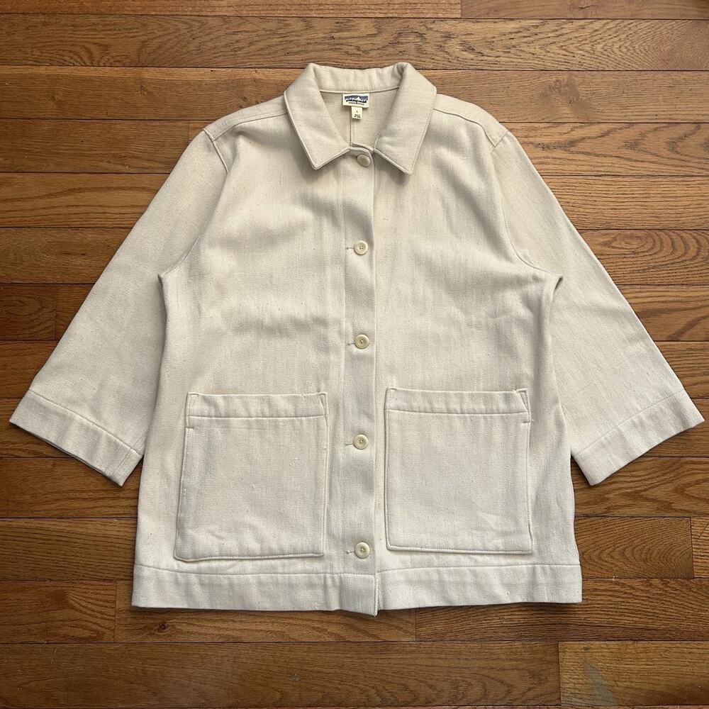 Patagonia Handwoven Selvedge Organic Cotton Canvas Natural Utility Coat Jacket L
